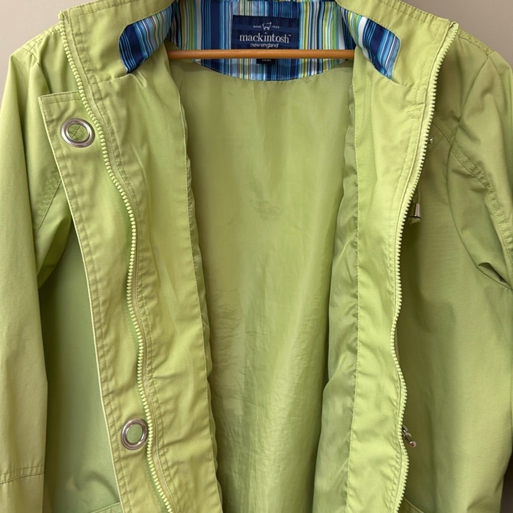 Mackintosh New England Cotton-blend Poplin Jacket | size 1X | Bright Green | EUC - Picture 10 of 14